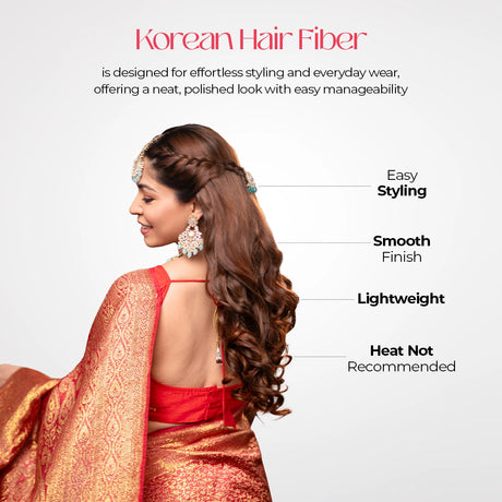 Clip-In Curls Hair Extension | Korean Fiber | Copper Brown | Effortless Volume