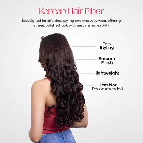 Clip-In Curls Hair Extension | Korean Fiber | Burgundy Brown | Volume Boost