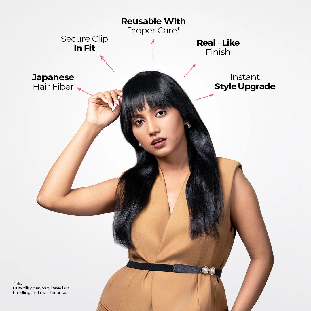 Full Coverage Bangs | Japanese Fiber | Black | Instant Style Upgrade