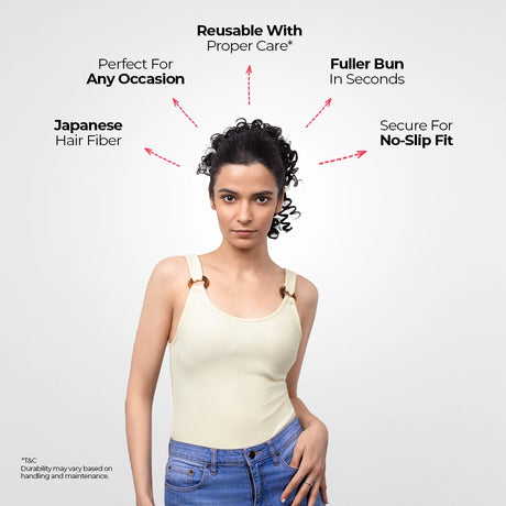 Malinga Bun | Japanese Fiber | Brown | Instant Volume Bun