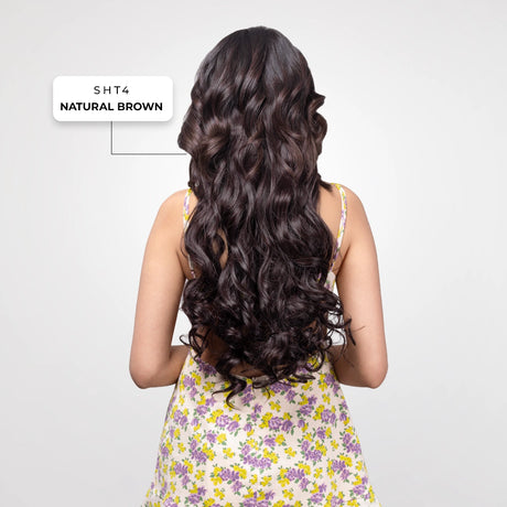 Clip-In Curls Hair Extension | Korean Fiber | Natural Brown | Length Boost