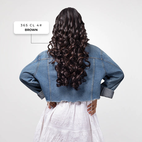 5 Clip Curls Hair Extension | Japanese Fiber | Brown | Natural Hair Finish