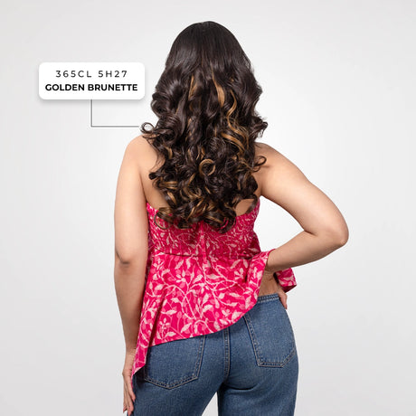 5 Clip Curls Hair Extension | Japanese Fiber | Golden Brunette | Natural Finish