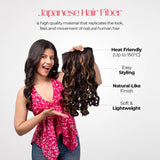 5 Clip Curls Hair Extension | Japanese Fiber | Golden Brunette | Natural Finish