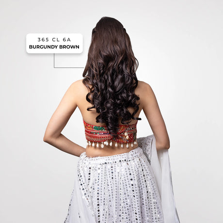 5 Clip Curls Hair Extension | Japanese Fiber | Burgundy Brown | Natural-Looking Finish