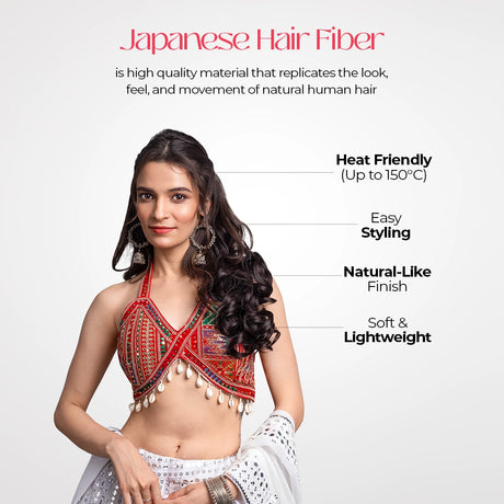 5 Clip Curls Hair Extension | Japanese Fiber | Burgundy Brown | Natural-Looking Finish