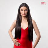 Clip-In Straight Hair Extension | Korean Fiber | Brown | Smooth Fullness