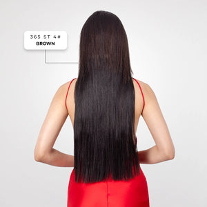 Clip-In Straight Hair Extension | Korean Fiber | Brown | Smooth Fullness