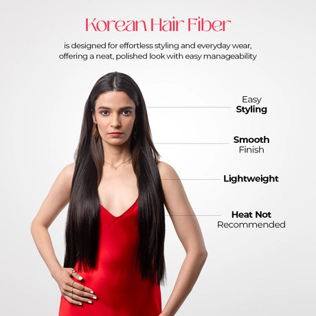 Clip-In Straight Hair Extension | Korean Fiber | Brown | Smooth Fullness