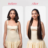 Clip-In Straight Hair Extension | Korean Fiber | Golden Brunette | Natural Volume