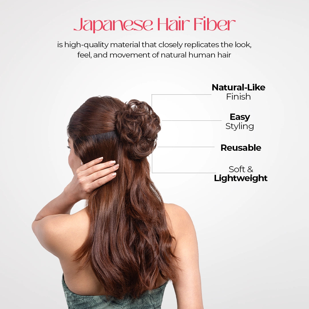 Messy Bun | Japanese Fiber | Copper Brown | Easy Wear