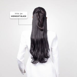 5 Clip Wavy Hair Extension | Japanese Fiber | Midnight Black | Soft Seamless Finish