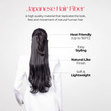 5 Clip Wavy Hair Extension | Japanese Fiber | Midnight Black | Soft Seamless Finish