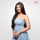 5 Clip Wavy Hair Extension | Japanese Fiber | Chestnut Brown | Soft Natural Finish