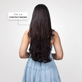 5 Clip Wavy Hair Extension | Japanese Fiber | Chestnut Brown | Soft Natural Finish