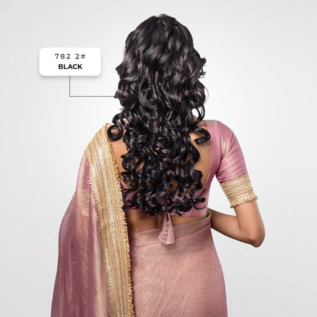 5 Clip Curls Hair Extension | Japanese Fiber | Black | Real-Like Finish