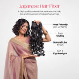 5 Clip Curls Hair Extension | Japanese Fiber | Black | Real-Like Finish
