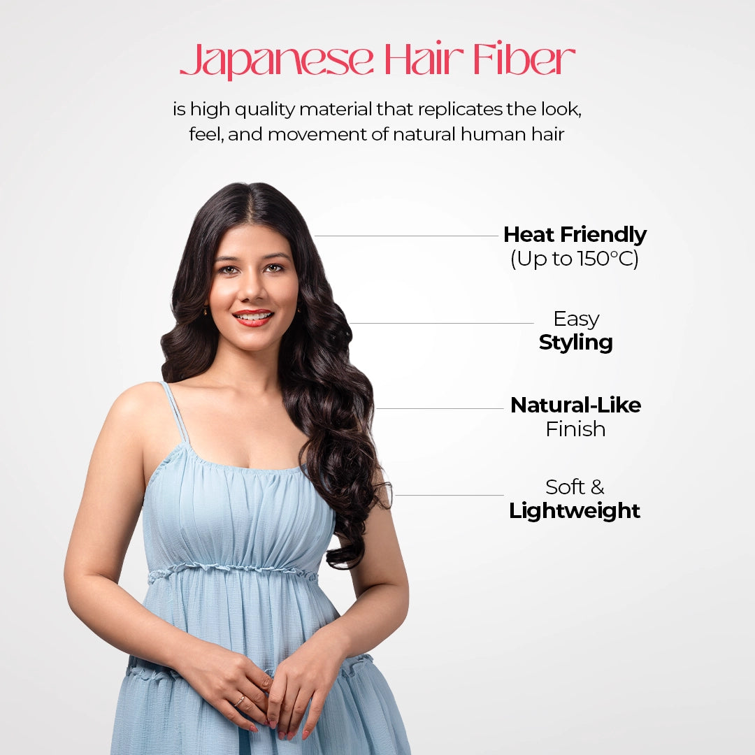 5 Clip Curls Hair Extension | Japanese Fiber | Natural Brown | Seamless Finish
