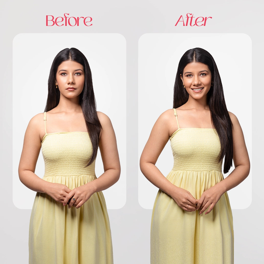 5 Clip Straight Hair Extension | Japanese Fiber | Brown | Natural Flow Finish