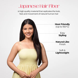 5 Clip Straight Hair Extension | Japanese Fiber | Brown | Natural Flow Finish