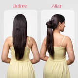 Messy Bun Extension | Japanese Fiber | Brown with Burgundy Highlights | Smooth Wear