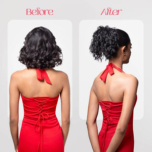 Crimped Bun | Japanese Fiber | Black | Voluminous Bun