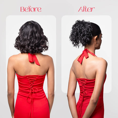 Crimped Bun | Japanese Fiber | Black | Voluminous Bun