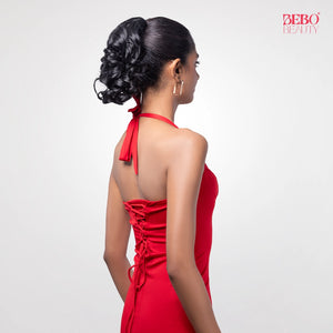 Loose Curl Bun Extension | Japanese Fiber | Black | Easy Fullness