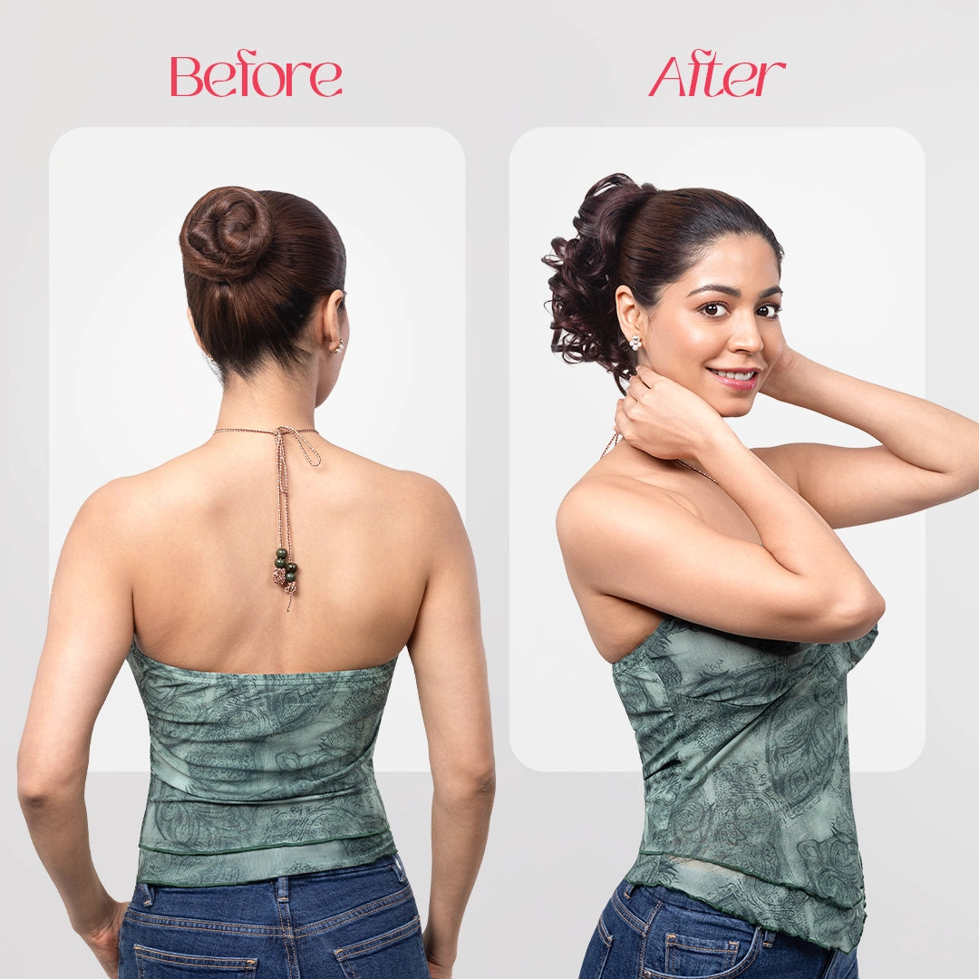 Loose Curl Bun | Japanese Fiber | Natural Brown | Natural Volume Bun