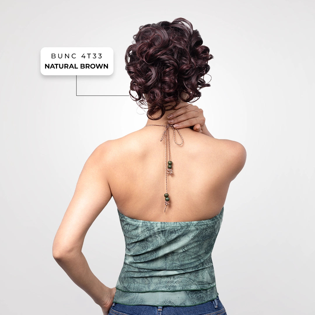 Loose Curl Bun | Japanese Fiber | Natural Brown | Natural Volume Bun