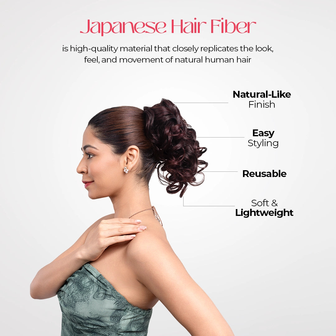 Loose Curl Bun | Japanese Fiber | Natural Brown | Natural Volume Bun