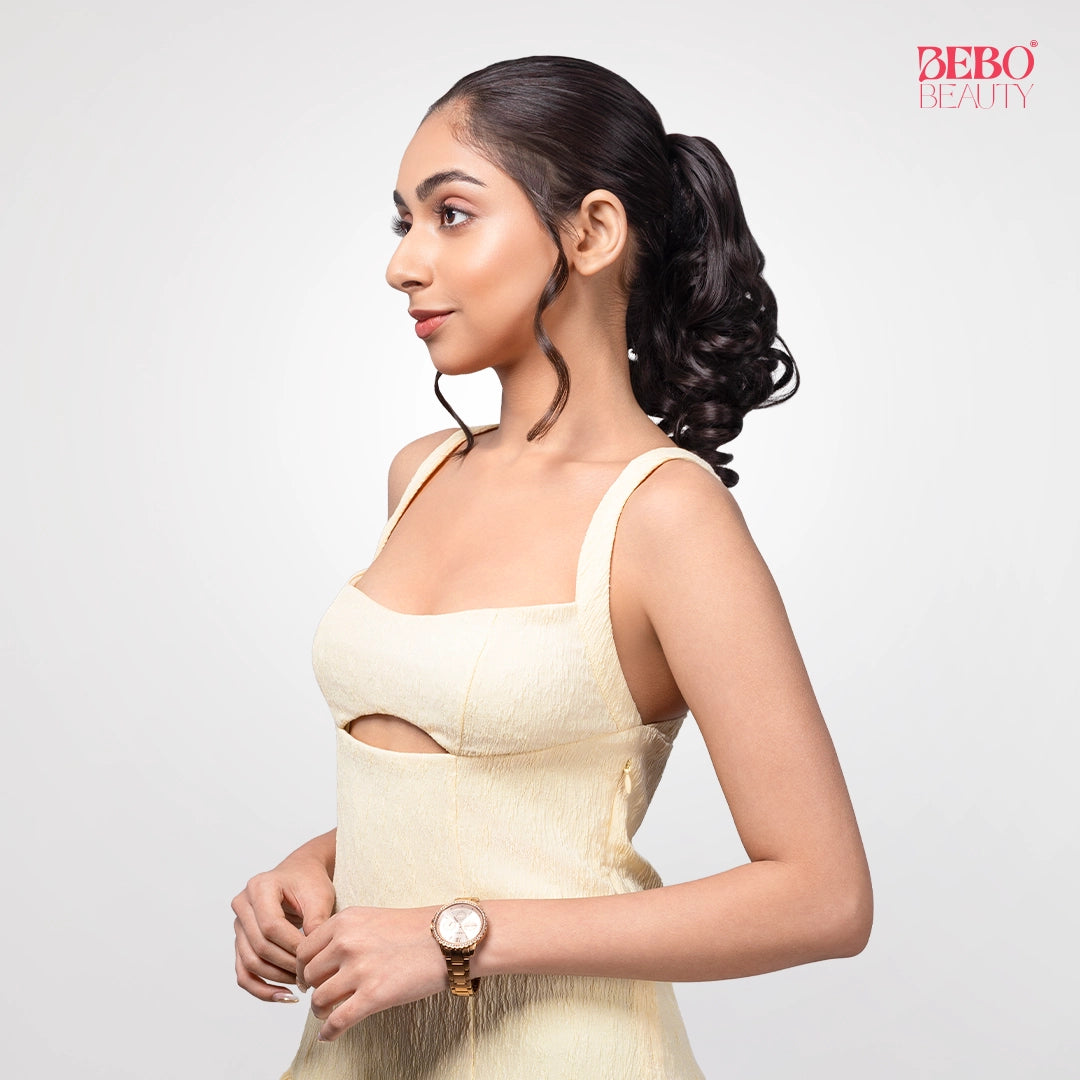Loose Curl Bun Extension | Japanese Fiber | Brown | Easy Fullness