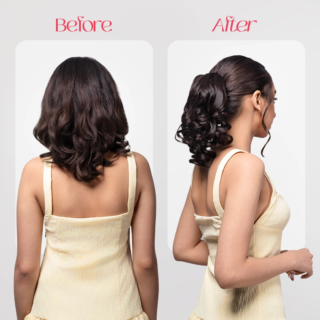 Loose Curl Bun Extension | Japanese Fiber | Brown | Easy Fullness