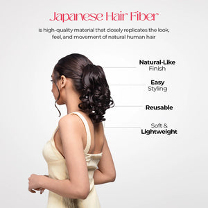 Loose Curl Bun Extension | Japanese Fiber | Brown | Easy Fullness