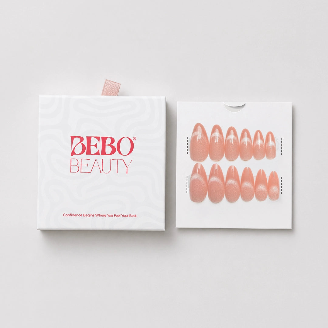 Press-On Nail Extensions | Blushing Bare | Cat Eye Finish