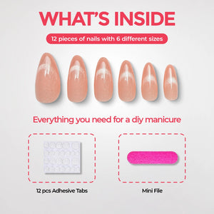 Press-On Nail Extensions | Blushing Bare | Cat Eye Finish