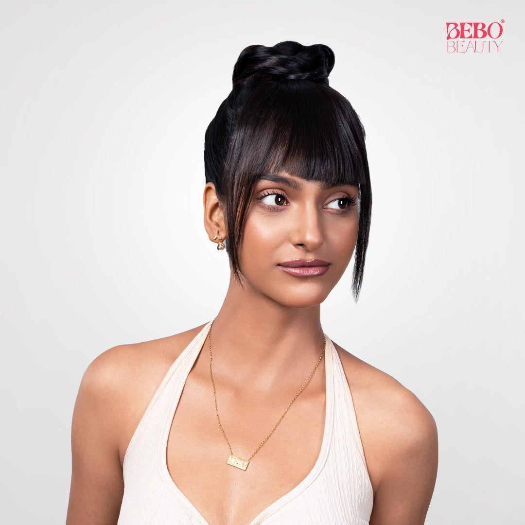 Bangs With Temple | Wispy Bangs | Japanese Fiber | Brown