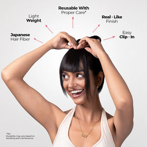Bangs With Temple | Wispy Bangs | Japanese Fiber | Brown