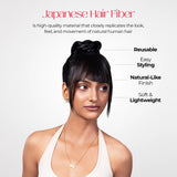 Bangs With Temple | Wispy Bangs | Japanese Fiber | Brown