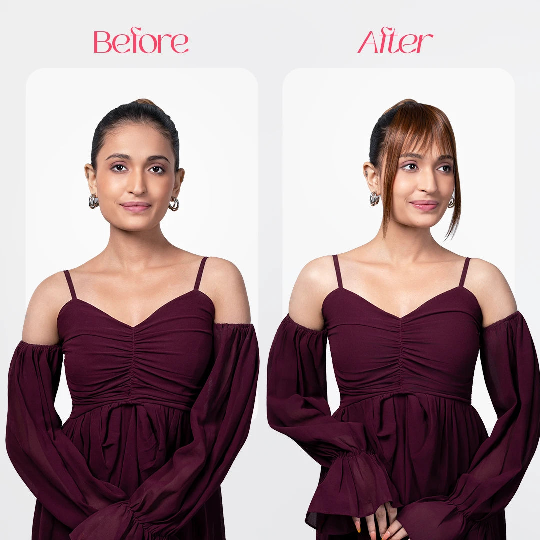Clip-in Wispy Bangs | Japanese Fiber | Dark Honey Blonde | Real-like Finish