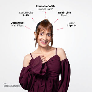 Clip-in Wispy Bangs | Japanese Fiber | Dark Honey Blonde | Real-like Finish