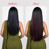 Clip-In Straight Hair Extension | Korean Fiber | Cherry Wine | Instant Length