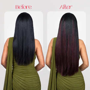 Clip-In Straight Hair Extension | Korean Fiber | Cherry Wine | Instant Length