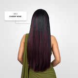 Clip-In Straight Hair Extension | Korean Fiber | Cherry Wine | Instant Length