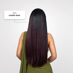 Clip-In Straight Hair Extension | Korean Fiber | Cherry Wine | Instant Length