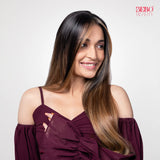 Front Line Clip-in Bangs | Japanese Fiber | Brown with Blonde Highlights | Natural Highlight Effect