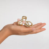 Gilded Petal Clutcher | Asymmetrical Design | Rhinestone Detail