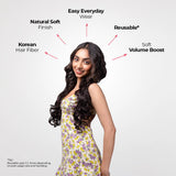 Clip-In Curls Hair Extension | Korean Fiber | Natural Brown | Length Boost