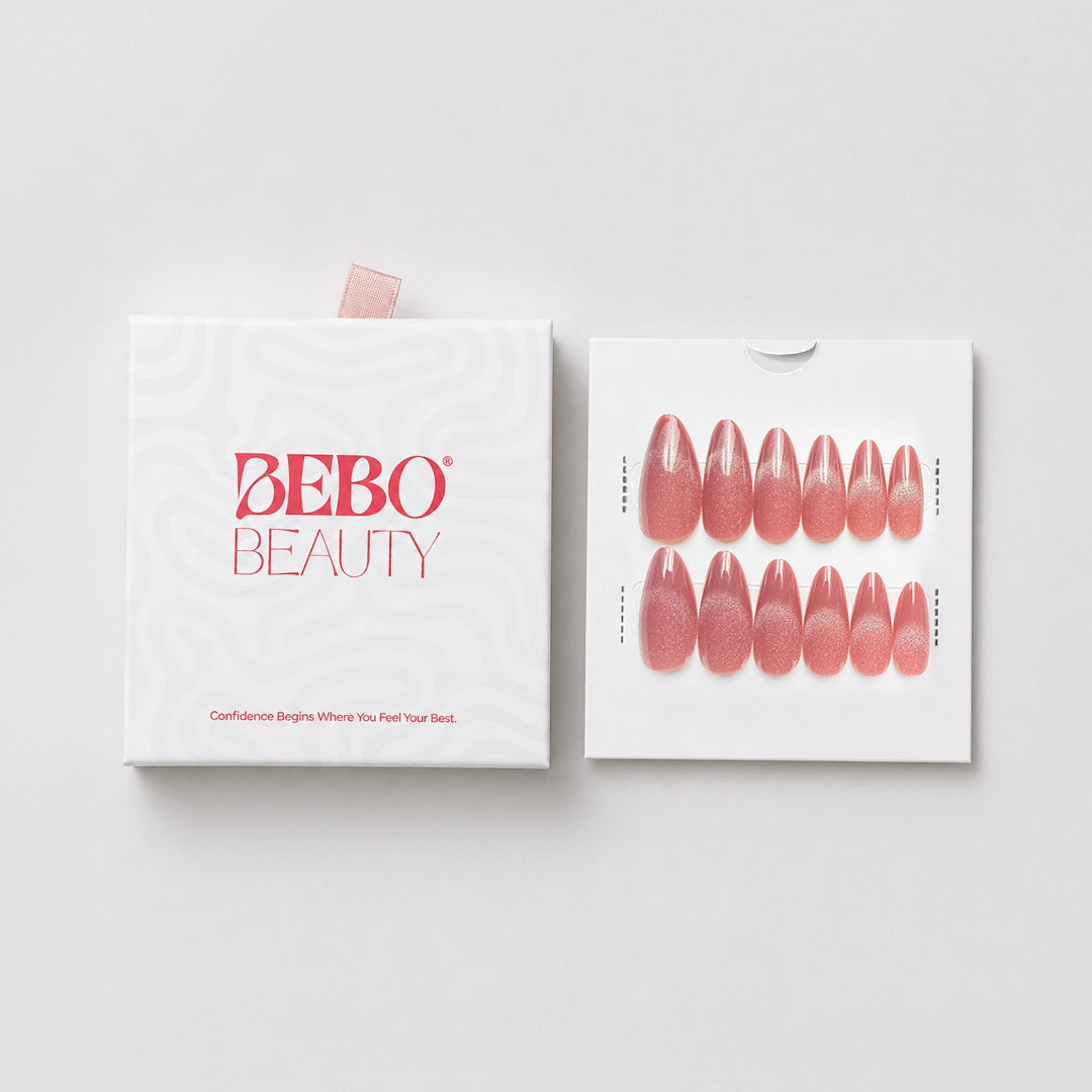 Press-On Nail Extensions | Twilight Blush | Cat Eye Finish
