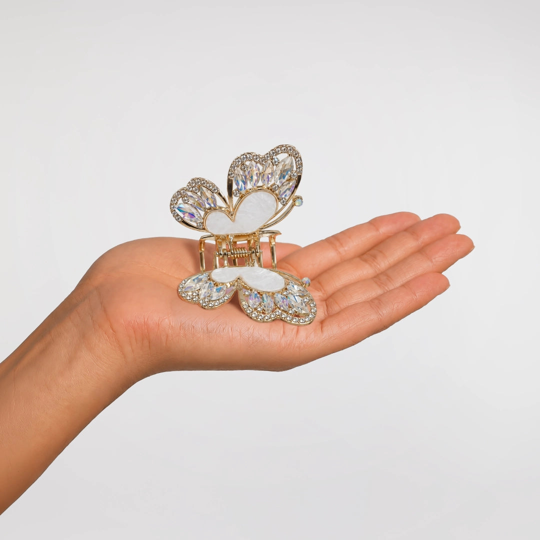 Imperial Butterfly Clutcher | Crystal Embellished | Gold Finish